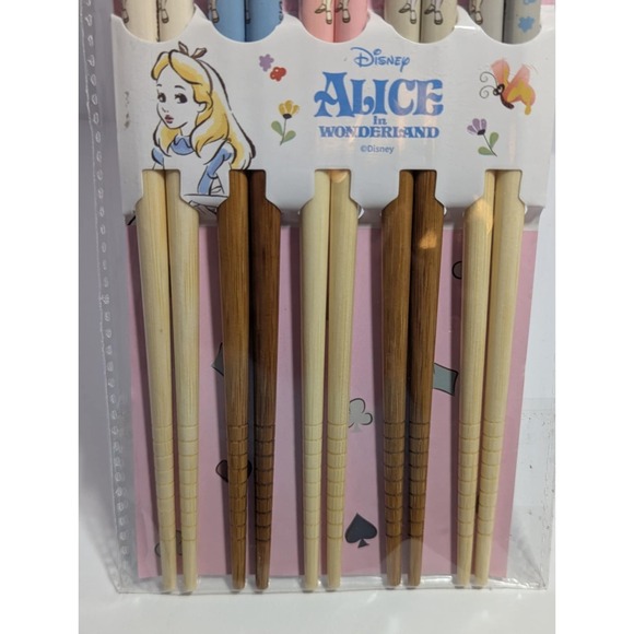 Alice In Wonderland Vegetable Chop Sticks Set of 5 New In Box - Picture 3 of 3